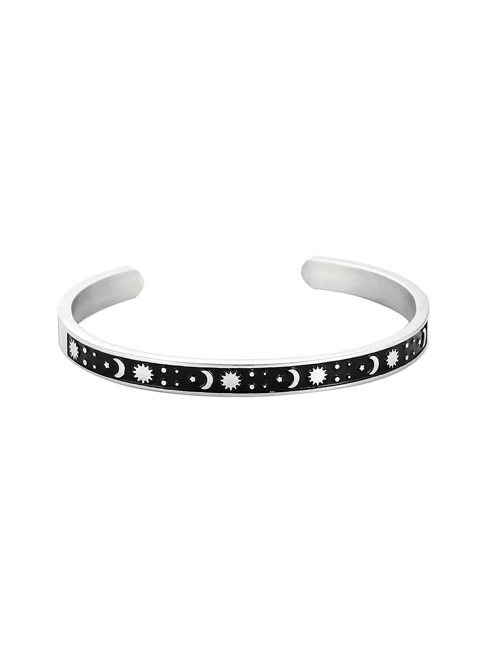 5/$25 Silver & Black Celestial Cuff Bracelet